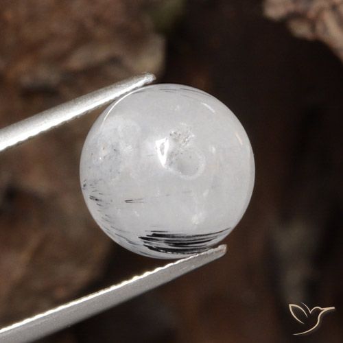 12.16ct Naturale Cancella con il nero Quarzo rutilo, Sfera, Traslucido