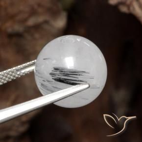 Quarzo rutilo Cancella con il nero naturale da 12.16 ct, Sfera, Traslucido