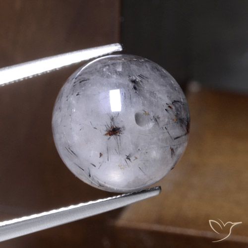 12.36ct Naturale Cancella con il nero Quarzo rutilo, Sfera, Traslucido