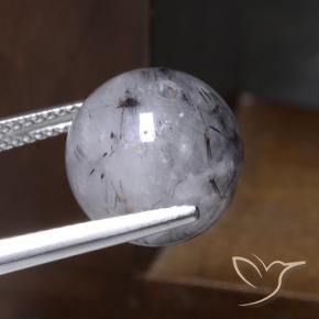 Quarzo rutilo Cancella con il nero naturale da 12.36 ct, Sfera, Traslucido