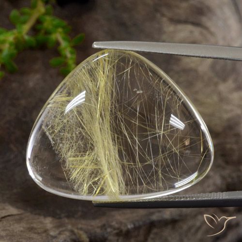 40.20ct Naturale Giallo Digione molto chiaro Quarzo rutilo, Taglio trillion, Trasparente