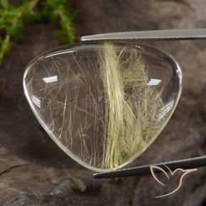 Quarzo rutilo Giallo Digione molto chiaro naturale da 40.20 ct, Taglio trillion, Trasparente