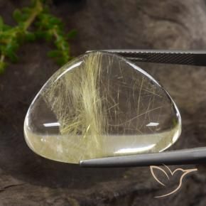 Quarzo rutilo Giallo Digione molto chiaro naturale da 40.20 ct, Taglio trillion, Trasparente
