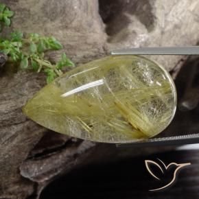 Quarzo rutilo Giallo Toscana naturale da 41.84 ct, Forma a pera, Traslucido