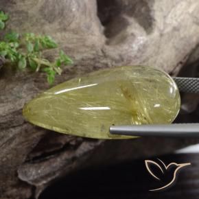 Quarzo rutilo Giallo Toscana naturale da 41.84 ct, Forma a pera, Traslucido