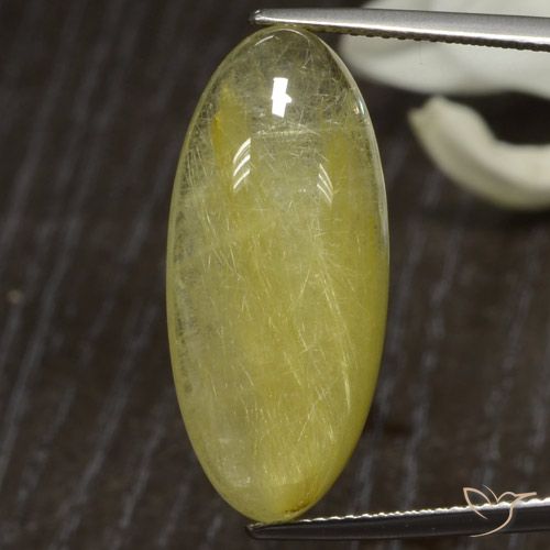 18.94ct Naturale Giallo medio Quarzo rutilo, Ovale, Traslucido
