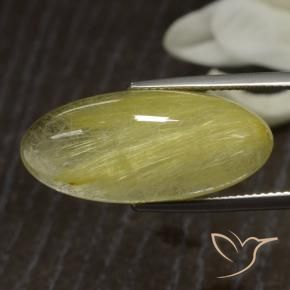 Quarzo rutilo Giallo medio naturale da 18.94 ct, Ovale, Traslucido
