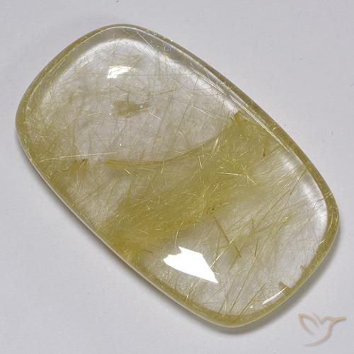 74.88ct Naturale Giallo terroso Quarzo rutilo, Cuscino, Traslucido