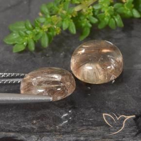 Gemme di Quarzo rutilo Marrone fulvo molto chiaro naturale da 7.24 ct, Rotondo, Trasparente