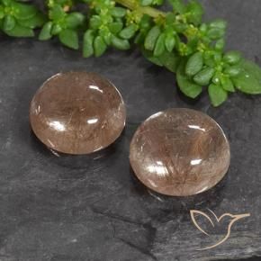Gemme di Quarzo rutilo Arancio scuro rossastro naturale da 7.48 ct, Rotondo, Trasparente