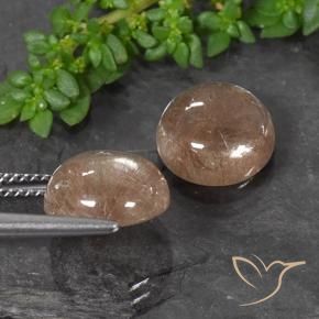 Gemme di Quarzo rutilo Arancio scuro rossastro naturale da 7.48 ct, Rotondo, Trasparente