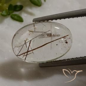 Quarzo rutilo Trasparente con rame naturale da 3.42 ct, Ovale, Trasparente