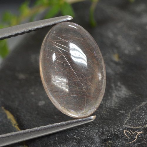 2.89ct Naturale Trasparente con rame Quarzo rutilo, Ovale, Trasparente