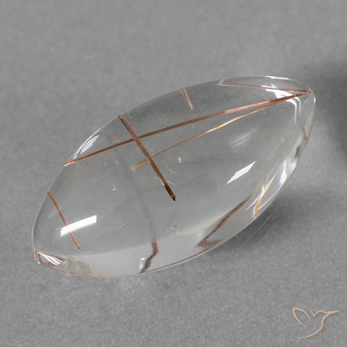 8.94ct Naturale Trasparente con rame Quarzo rutilo, Taglio marquise, Trasparente