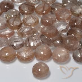 Quarzo rutilo Chiaro con il marrone naturale da 1.97 ct, Rotondo, Traslucido