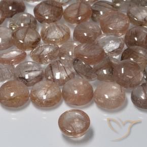Quarzo rutilo Chiaro con il marrone naturale da 1.97 ct, Rotondo, Traslucido