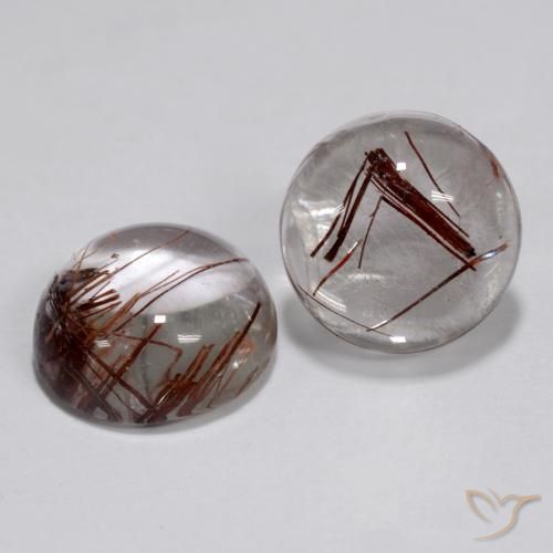 Gemme di Quarzo rutilo Trasparente con rame naturale da 5.22 ct, Rotondo, Trasparente