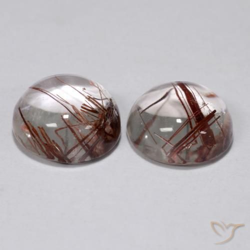 Gemme di Quarzo rutilo Trasparente con rame naturale da 5.22 ct, Rotondo, Trasparente