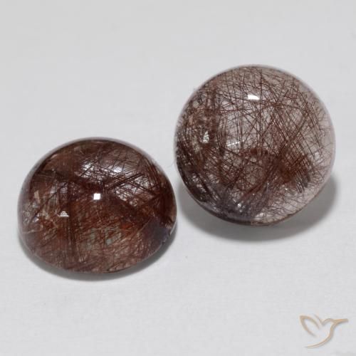 Gemme di Quarzo rutilo Trasparente con rame naturale da 6.33 ct, Rotondo, Traslucido