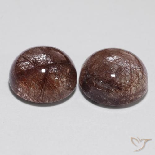 Gemme di Quarzo rutilo Trasparente con rame naturale da 6.33 ct, Rotondo, Traslucido