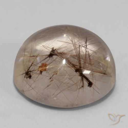 Quarzo rutilo Chiaro con il marrone naturale da 5.45 ct, Rotondo, Trasparente