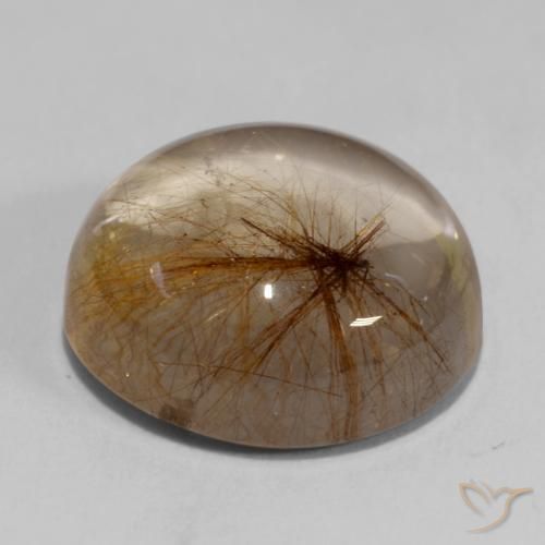 Quarzo rutilo Marrone fulvo molto chiaro naturale da 6.49 ct, Rotondo, Trasparente