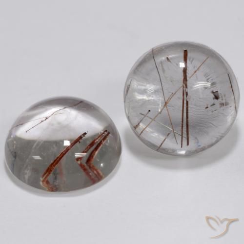Gemme di Quarzo rutilo Trasparente con rame naturale da 5.74 ct, Rotondo, Trasparente