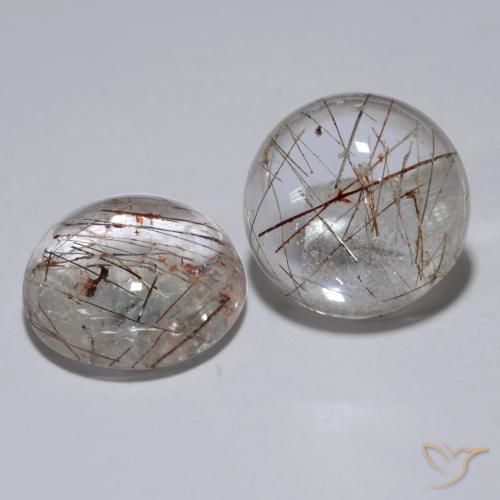 Gemme di Quarzo rutilo Trasparente con rame naturale da 11.65 ct, Rotondo, Trasparente
