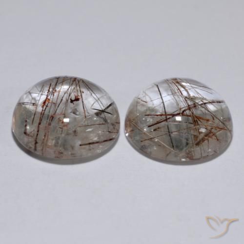 Gemme di Quarzo rutilo Trasparente con rame naturale da 11.65 ct, Rotondo, Trasparente