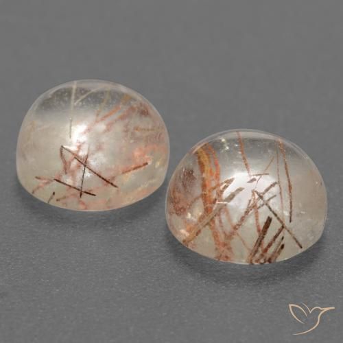 Gemme di Quarzo rutilo Trasparente con rame naturale da 3.64 ct, Rotondo, Trasparente