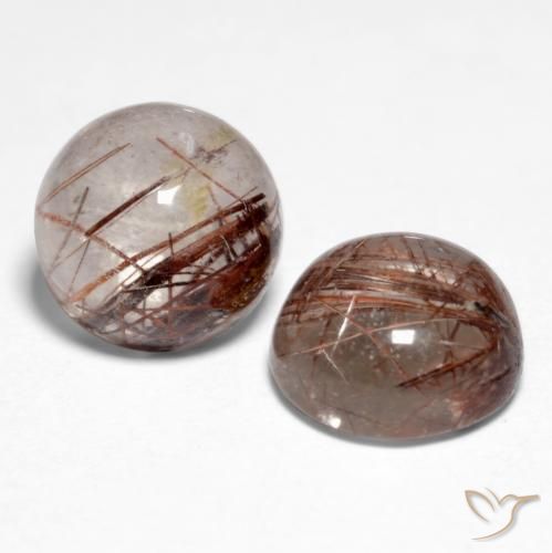 3.33ctw Naturale Chiaro con il marrone Quarzo rutilo, Rotondo, Trasparente