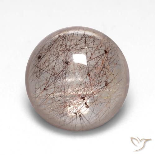 4.98ct Naturale Marrone Noce Chiaro Quarzo rutilo, Rotondo, Trasparente
