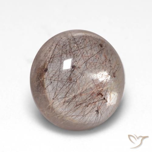 Quarzo rutilo Marrone Noce Chiaro naturale da 4.98 ct, Rotondo, Trasparente