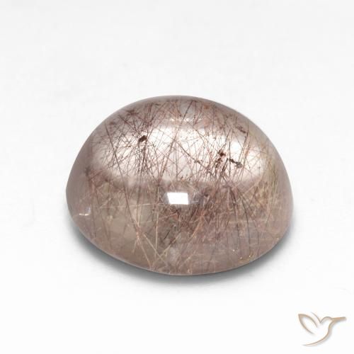 Quarzo rutilo Marrone Noce Chiaro naturale da 4.98 ct, Rotondo, Trasparente