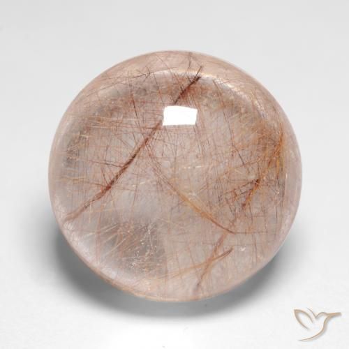 Quarzo rutilo Marrone Molto Chiaro naturale da 9.53 ct, Rotondo, Trasparente