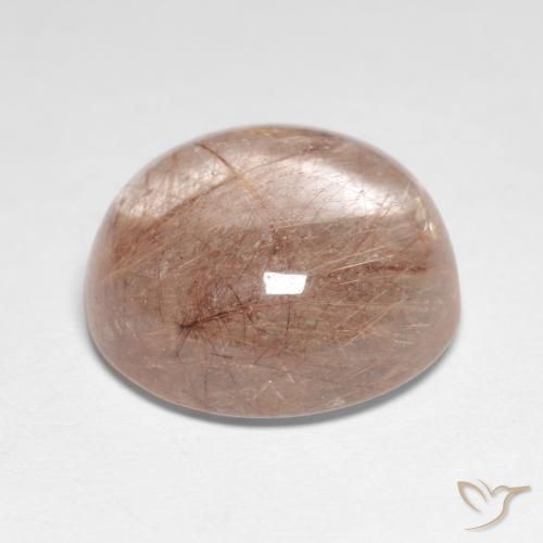 Quarzo rutilo Marrone Molto Chiaro naturale da 9.53 ct, Rotondo, Trasparente