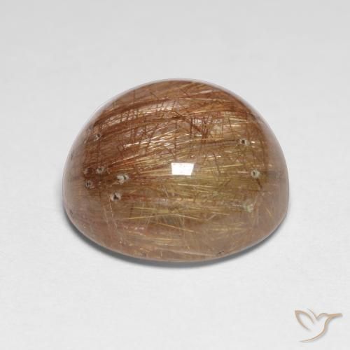 Quarzo rutilo Marrone fulvo molto chiaro naturale da 7.18 ct, Rotondo, Traslucido