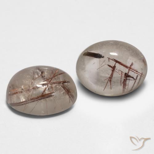 Gemme di Quarzo rutilo Chiaro con il marrone naturale da 4.43 ct, Ovale, Trasparente