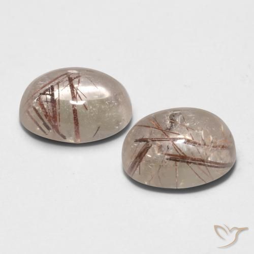 Gemme di Quarzo rutilo Chiaro con il marrone naturale da 4.43 ct, Ovale, Trasparente
