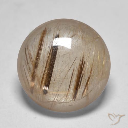 Quarzo rutilo Chiaro con il marrone naturale da 4.79 ct, Rotondo, Traslucido