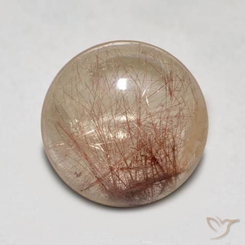 4.40ct Naturale Chiaro con il marrone Quarzo rutilo, Rotondo, Trasparente