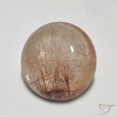 Quarzo rutilo Chiaro con il marrone naturale da 4.40 ct, Rotondo, Trasparente