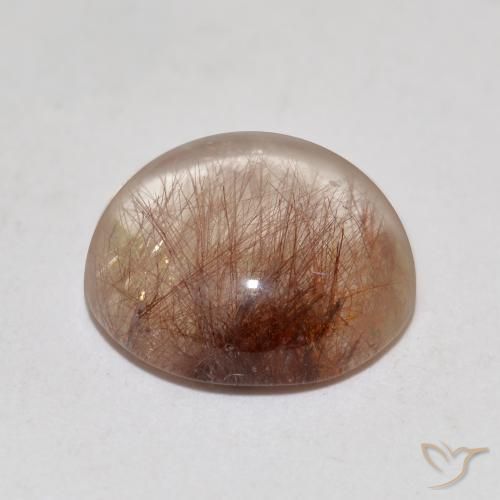 Quarzo rutilo Chiaro con il marrone naturale da 4.40 ct, Rotondo, Trasparente