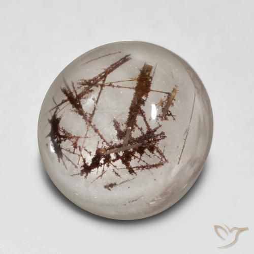 5.59ct Naturale Chiaro con il marrone Quarzo rutilo, Rotondo, Trasparente