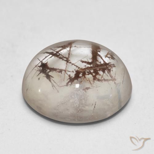 Quarzo rutilo Chiaro con il marrone naturale da 5.59 ct, Rotondo, Trasparente