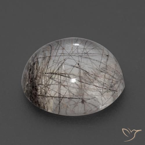 Quarzo rutilato naturale bianco da 5,68 ct, taglio rotondo, trasparente