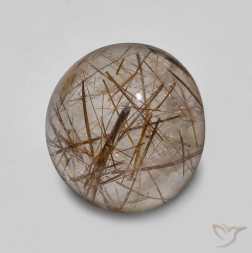 4.50ct Naturale Chiaro con il marrone Quarzo rutilo, Rotondo, Trasparente