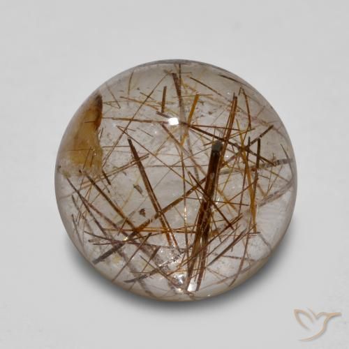 Quarzo rutilo Chiaro con il marrone naturale da 4.50 ct, Rotondo, Trasparente