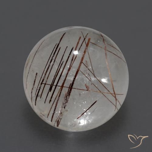 4.31ct Naturale Trasparente con rame Quarzo rutilo, Rotondo, Trasparente