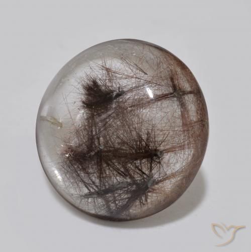 Quarzo rutilo Chiaro con il marrone naturale da 5.04 ct, Rotondo, Traslucido